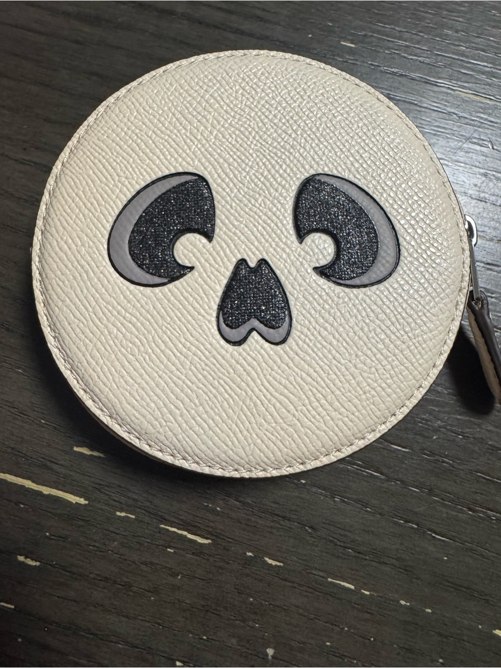 Coach Cream Round Coin Purse with Face Design